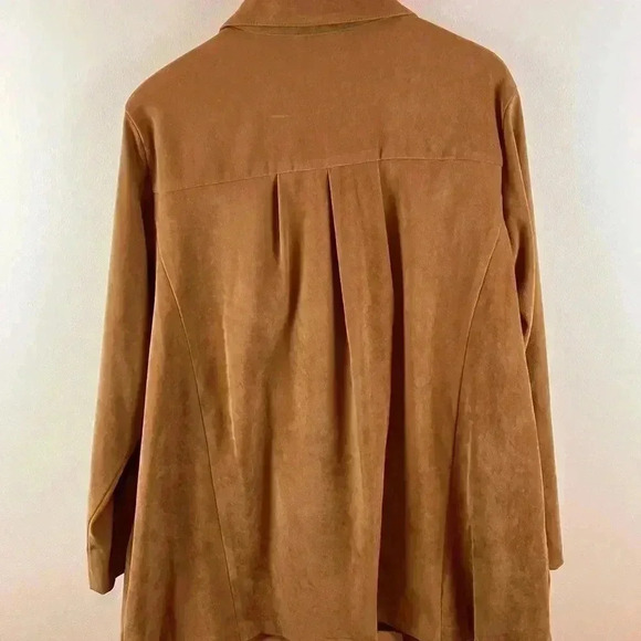 Caribe USA Women's XL Camel Color Blazer/Jacket Velvety Artsy Lined Long Swingy - Picture 6 of 6